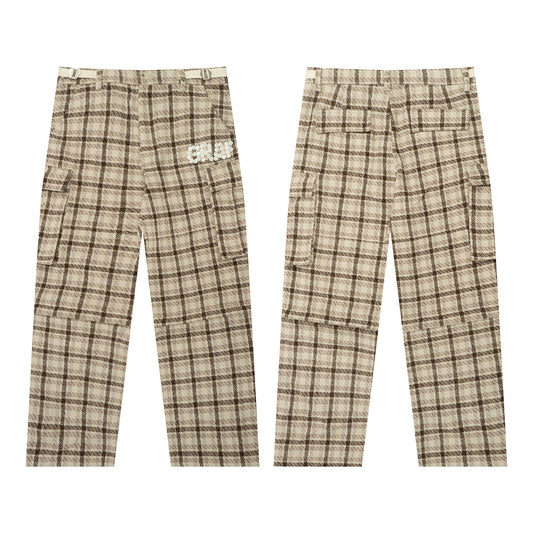 GRAF&WU Hand-sewn Buttons Fashion Design Cargo Wool Trousers