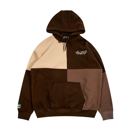 GRAF&WU Letters Embroidered Fashion Design Oversize Fleece Hoodie