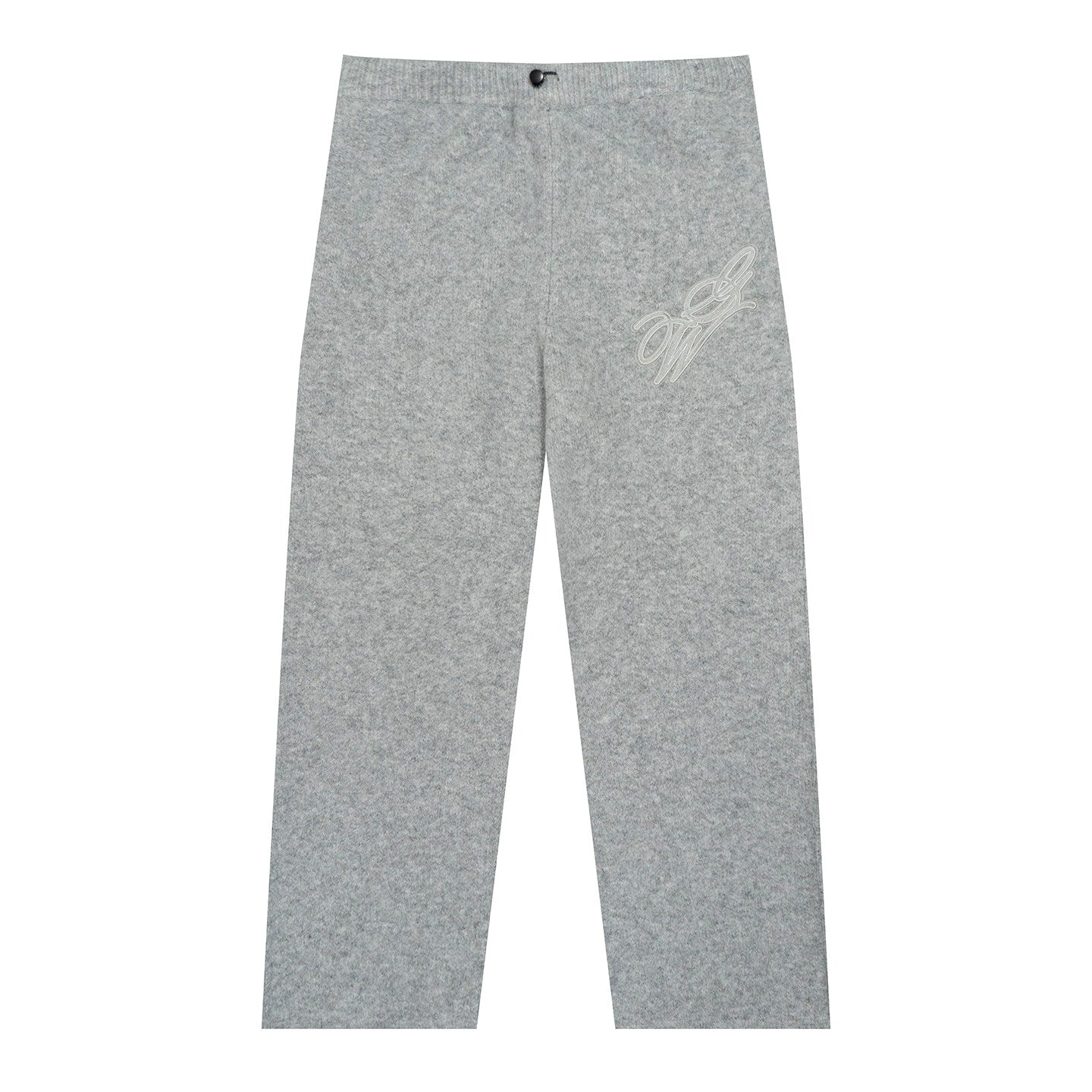 GRAF&WU Letter Embroidered Thick Warm Knitted Mohair Casual Trousers