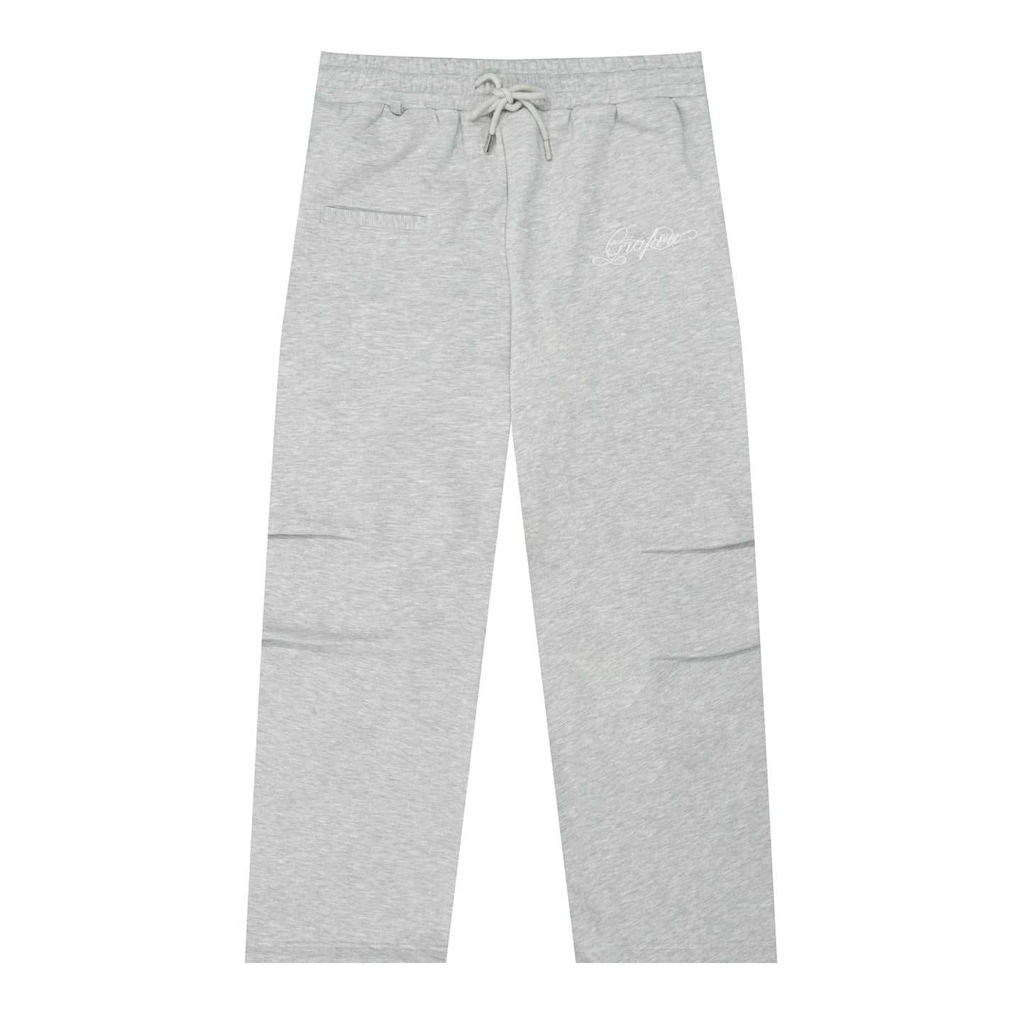 GRAF&WU Brand Letter Embroidered Loose Fleece Sweatpants