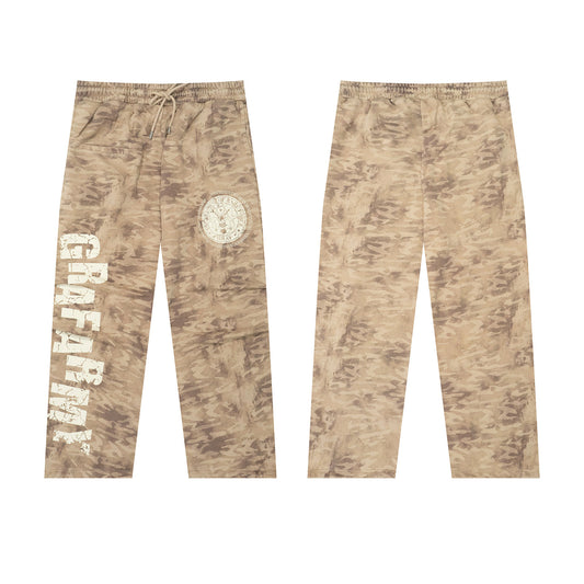 GRAF&WU Retro Faded Camouflage Design Pants
