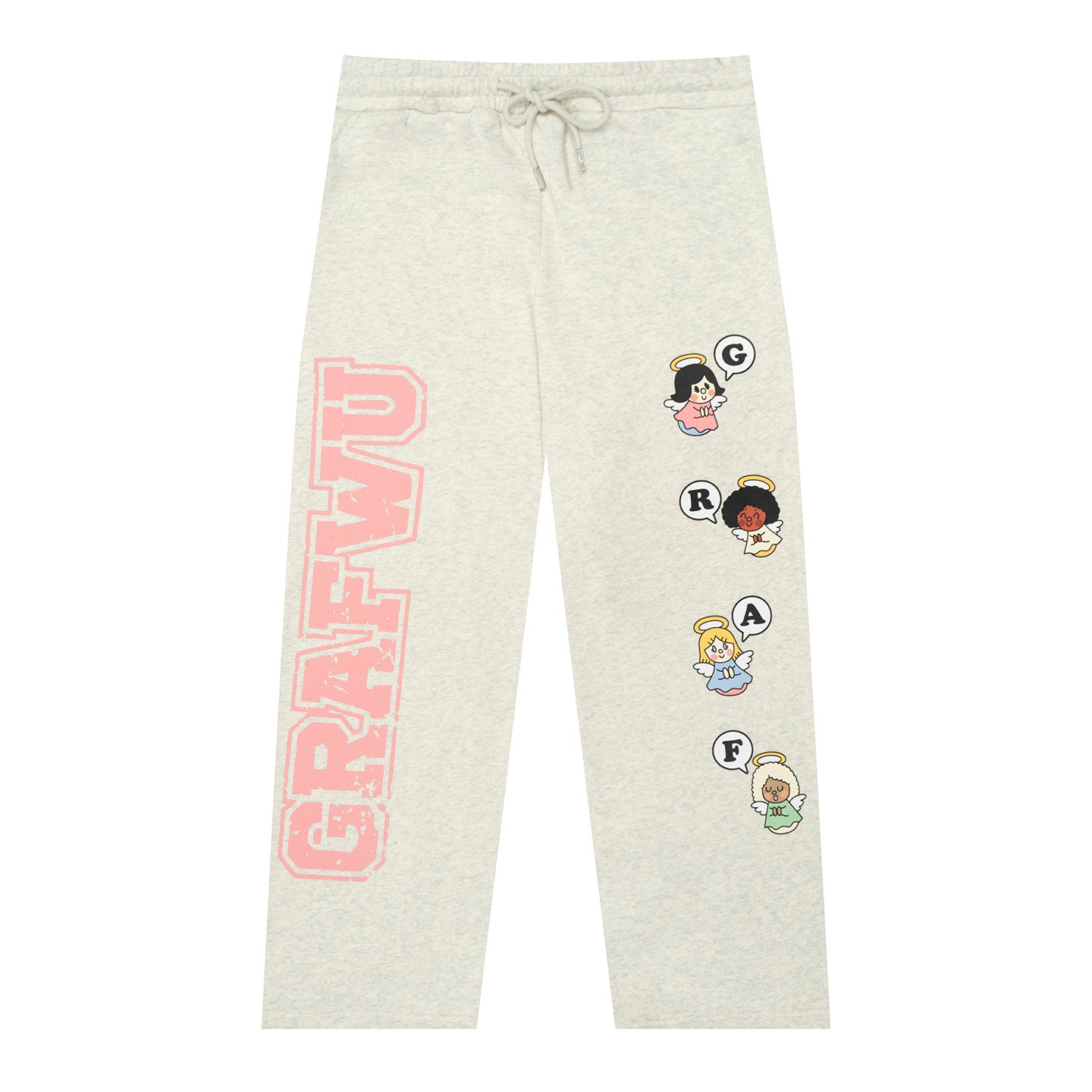 GRAF&WU 4 Praying Girls Angel Character Graphic Sweatpants