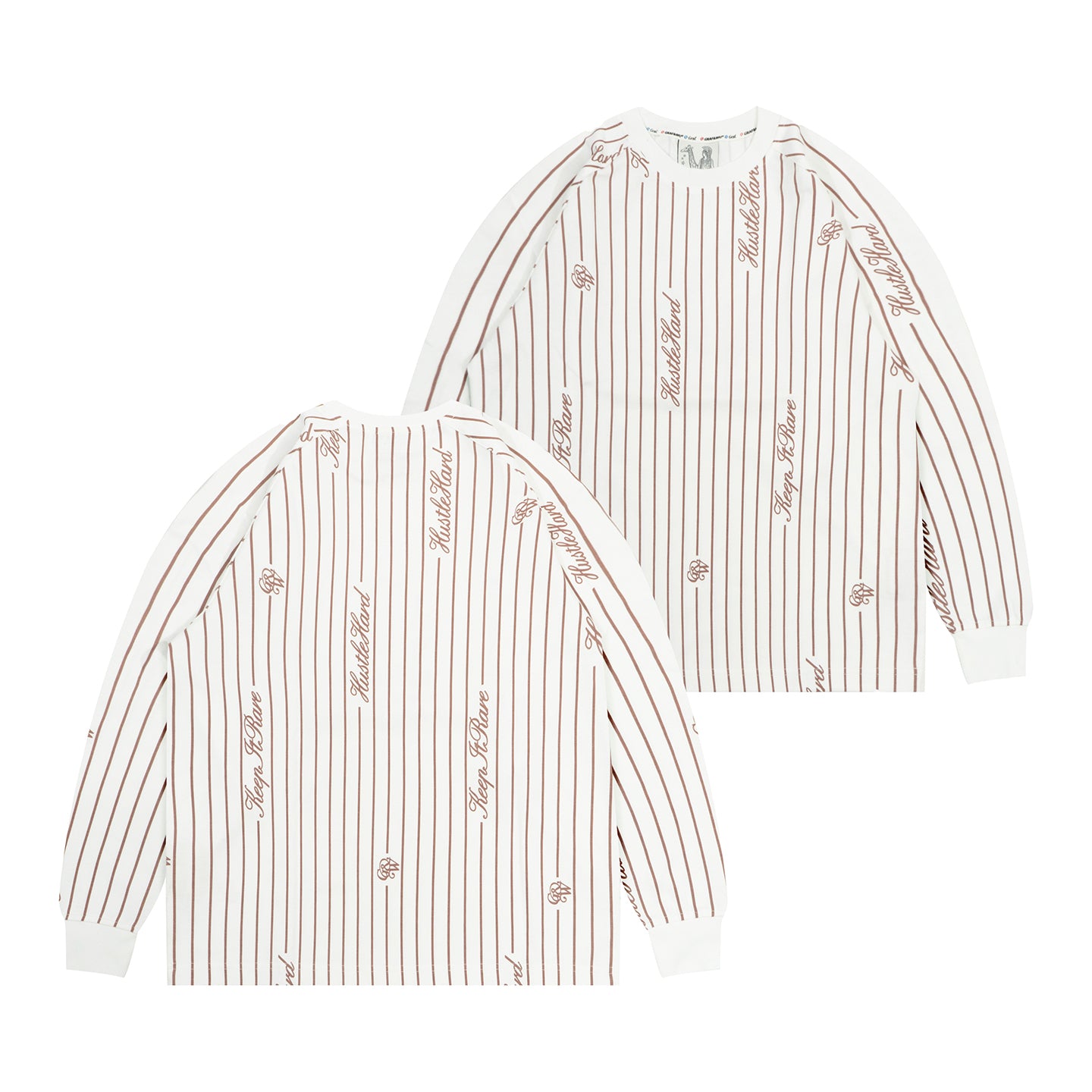 GRAF&WU Brand Slogen Vertical Striped Mexican-style Long-sleeved Shirt