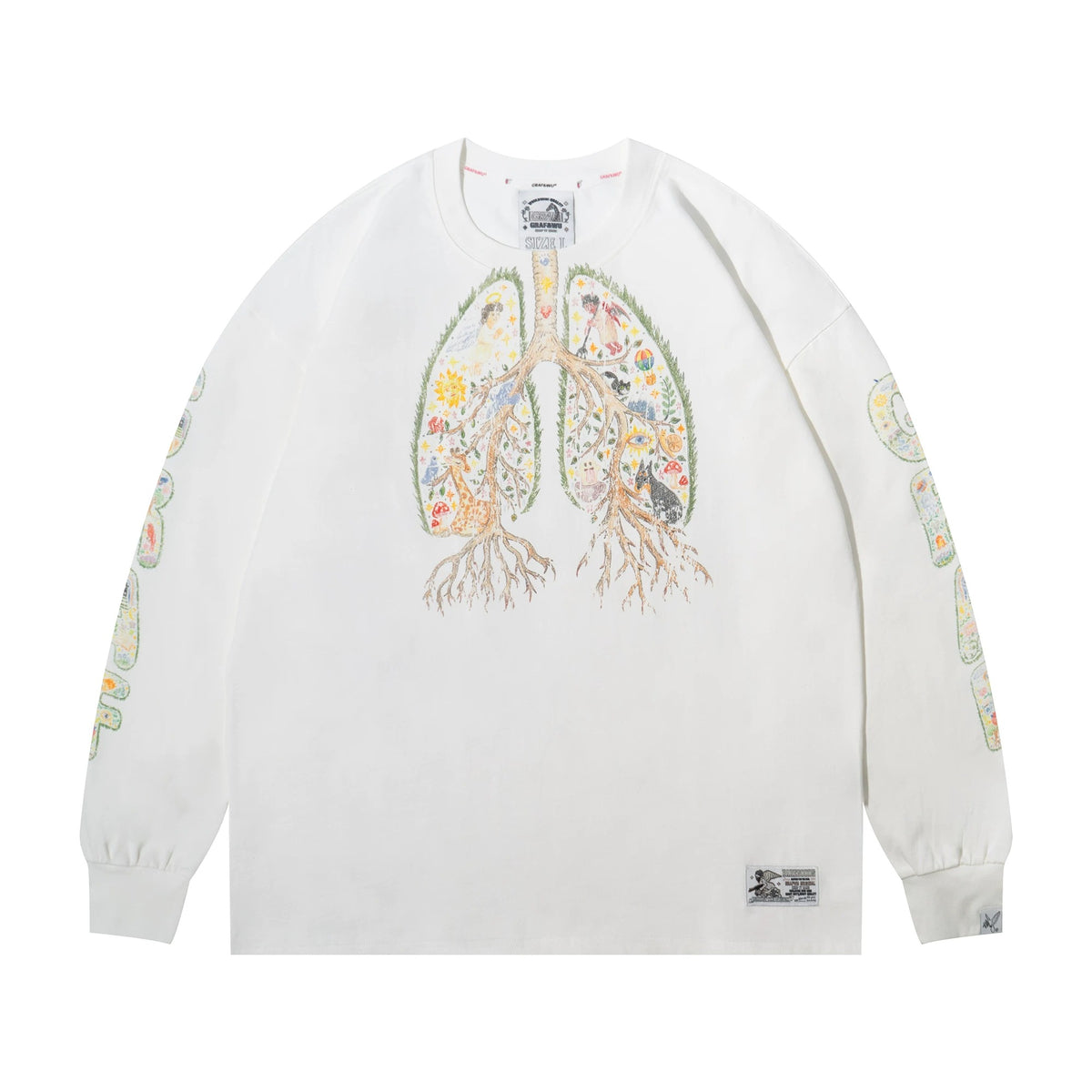 GRAF&WU Angel Devil Lung 2.0 Distressed Long Sleeve Tee