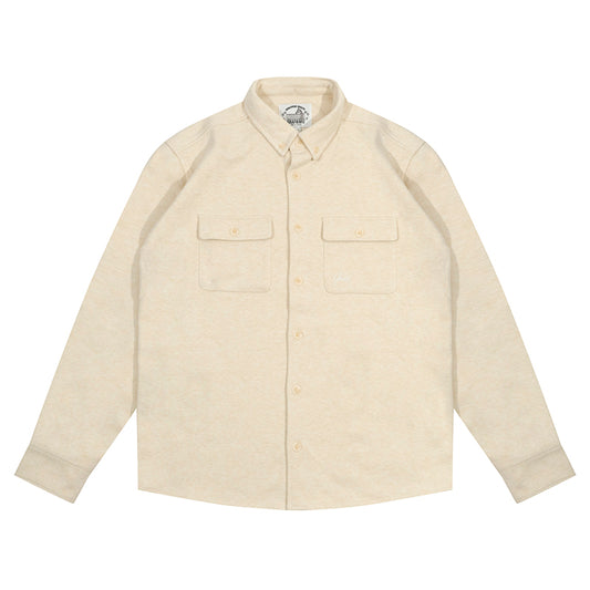 GRAF&WU Cashmere Solid Embroidered Small Logo Street Gentleman's Shirt
