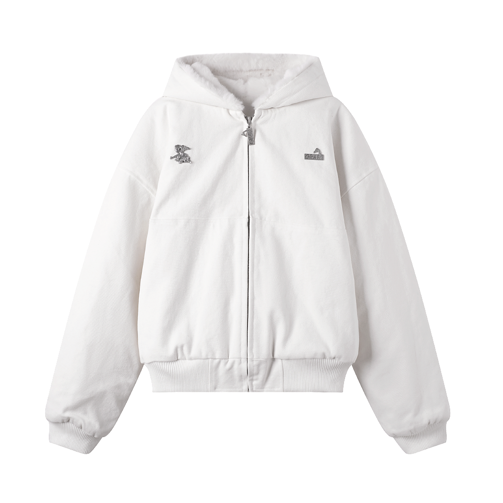 GRAF&WU Metal Angel Deer Faux Mink Fur Work Jacket - Luxury Streetwear Coat