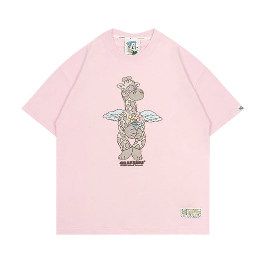 GRAFWU Plush Giraffe Pattern T-Shirts