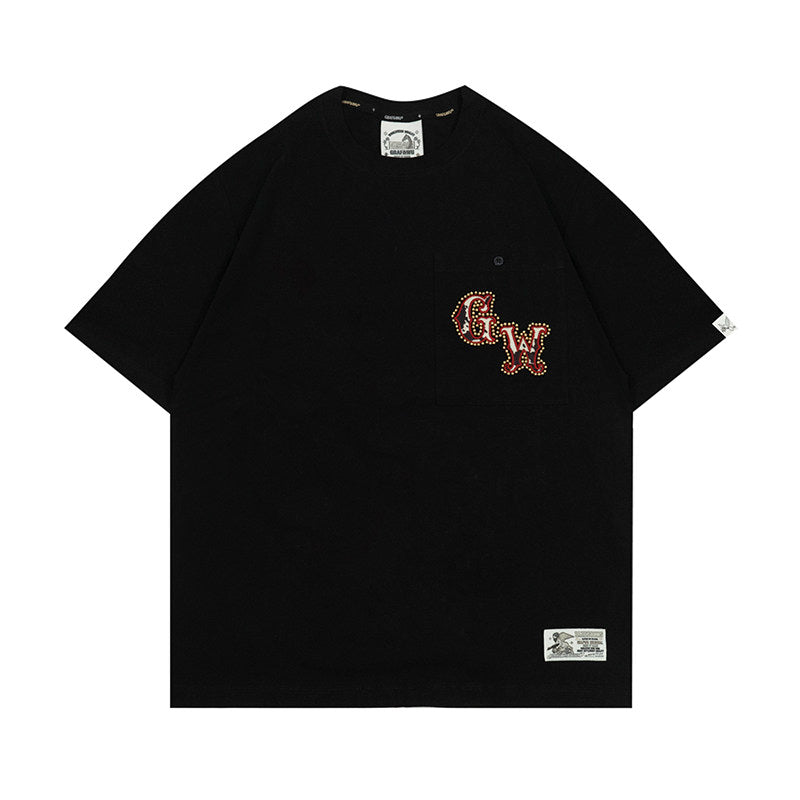 GRAF&WU Brand Letter Fashion Design Casual 100% Cotton T-shirt