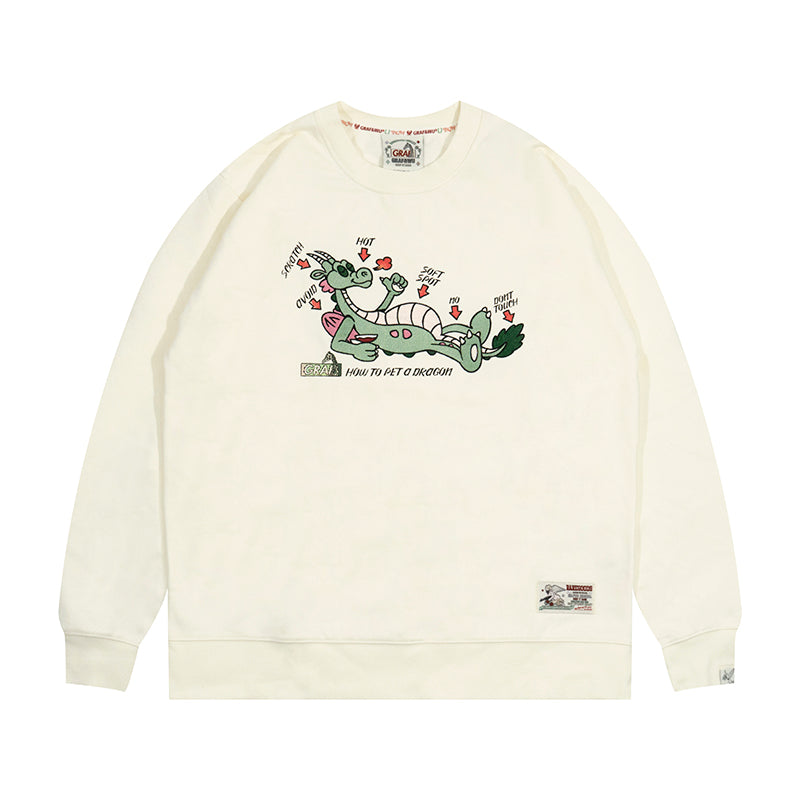 GRAF&WU Petting Green Dragon Guide Hoodies Graphic Sweatshirts