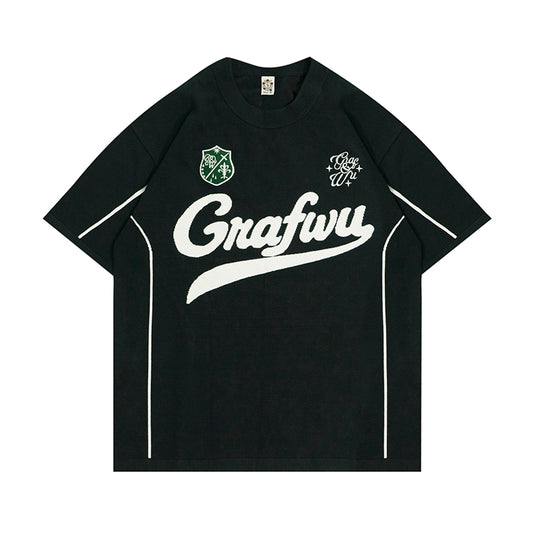 GRAF&WU Letter Football Sports Cotton T-shirts
