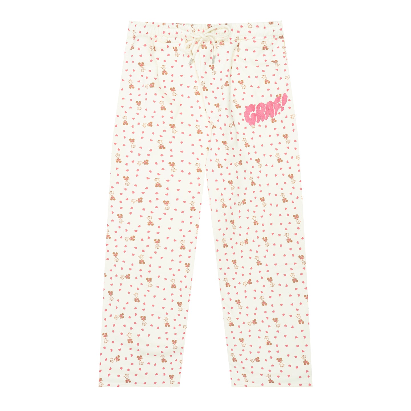 GRAF&WU Lovely Heart Giraffe Cream Fleece Pants