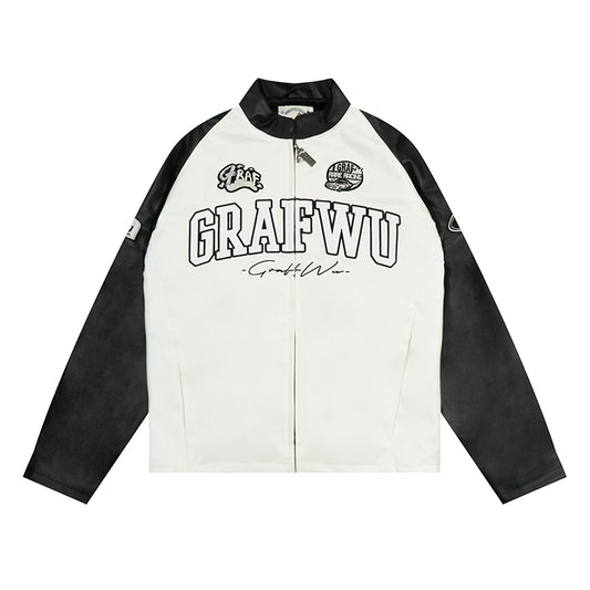 GRAF&WU Racing Gascar Series Retro Leather Jacket