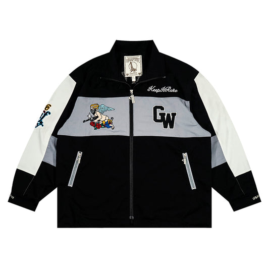 GRAF&WU Angel Giraffe Goddess Embroidered Design Sports Jacket