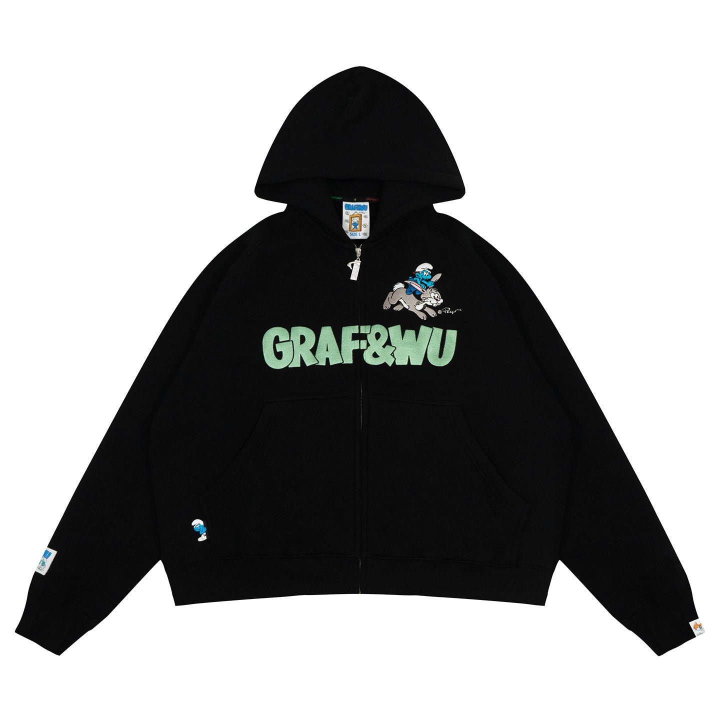 GRAF X SMURF Rabbit Robot Character Graphic Zip-up Fleece Hoodie