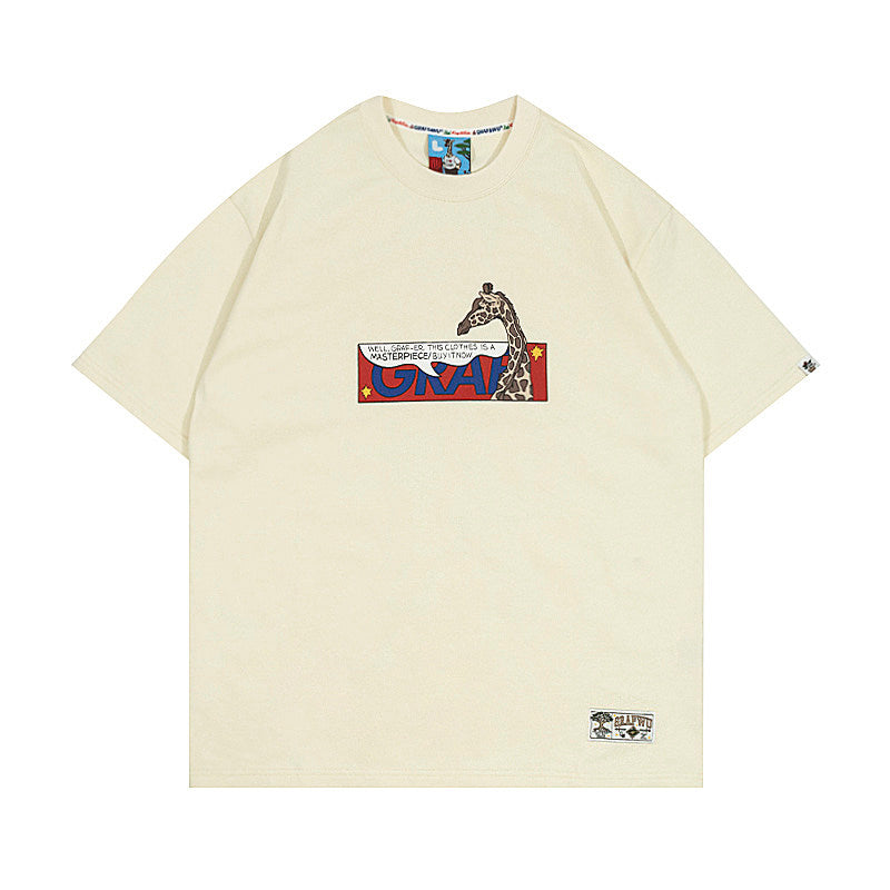 GRAF&WU Roy Pop Art Pattern Design Loose 100% Cotton T-Shirt