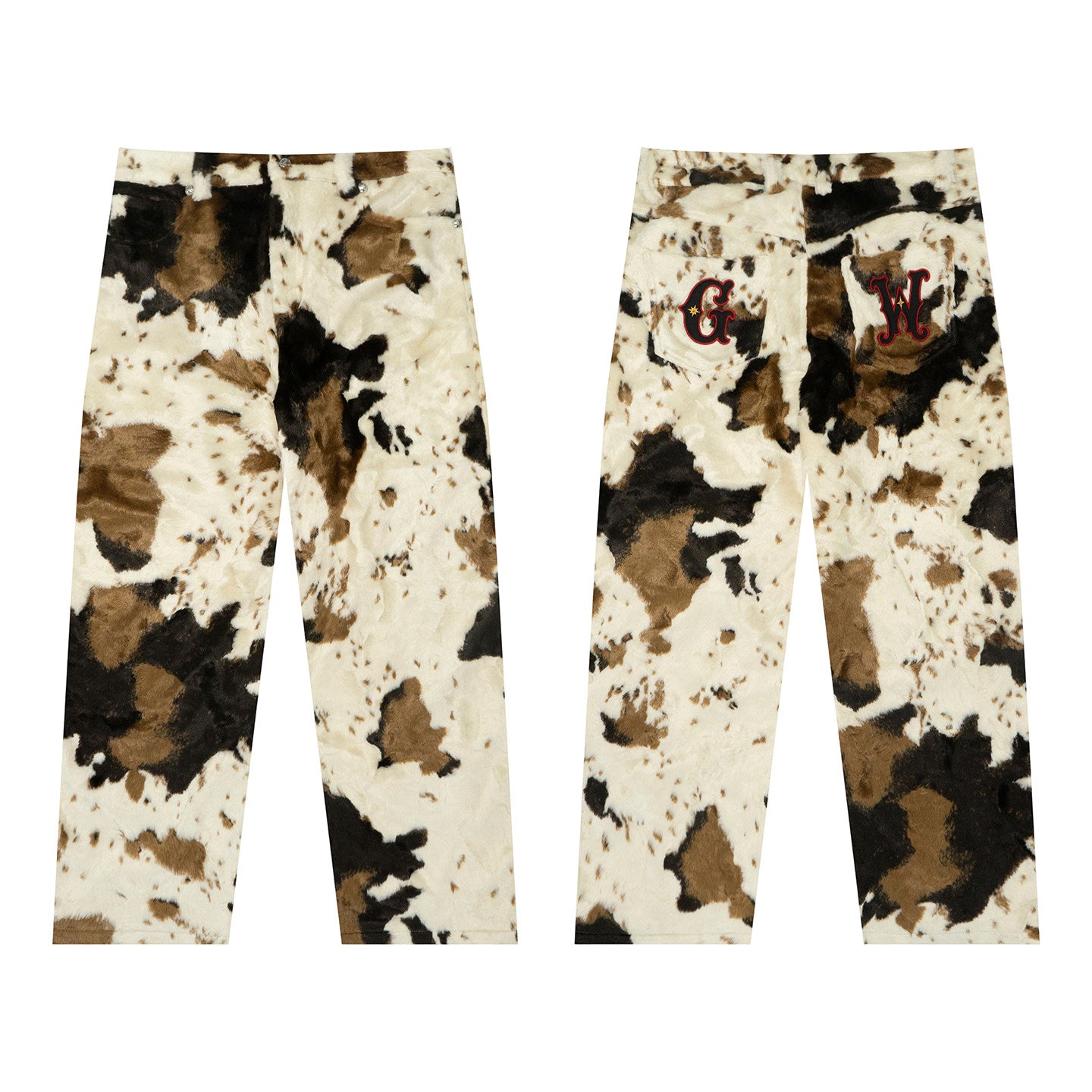GRAF&WU Western Soft Horsehair Fashion Warm Thick Pants