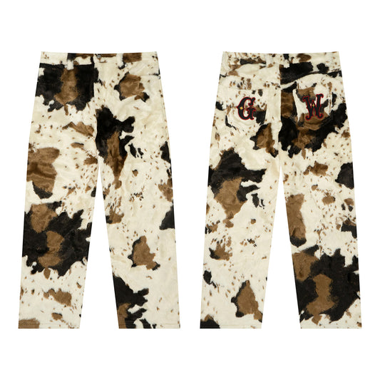 GRAF&WU Western Soft Horsehair Fashion Warm Thick Pants