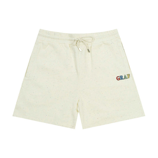 GRAF&WU Colorful Letter Embroidered Cozy Athletic Casual Shorts