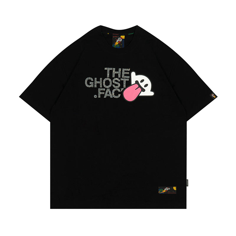 GRAFWU BooGhost Face Rhinestone Decoration T-shirts