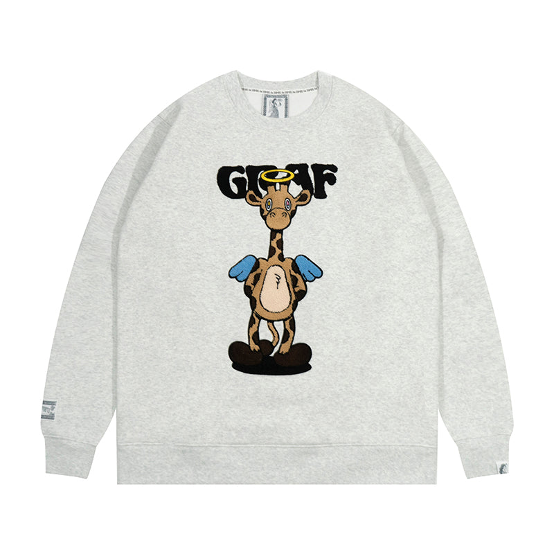 GRAF&WU Love Hate Angels Demons Giraffe Fleece Sweatshirt