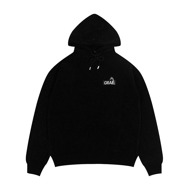 GRAF&WU Arc Logo Chenille Knit Hoodie - Premium Streetwear