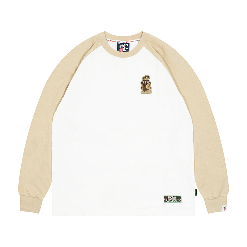 GRAF&WU Mushroom BooGhost 2.0 Embroidered Raglan Long Sleeve Tee