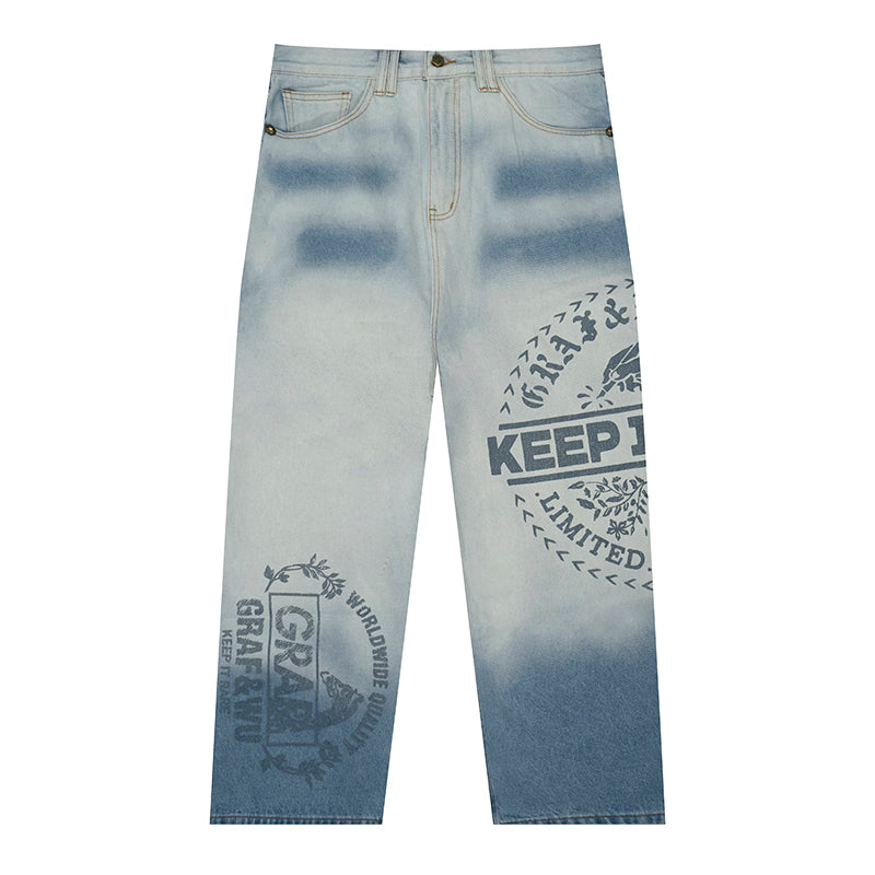 GRAFWU Light Blue Oversized Jeans