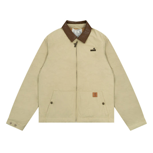 GRAF&WU Leather Collar Casual Down Jacket