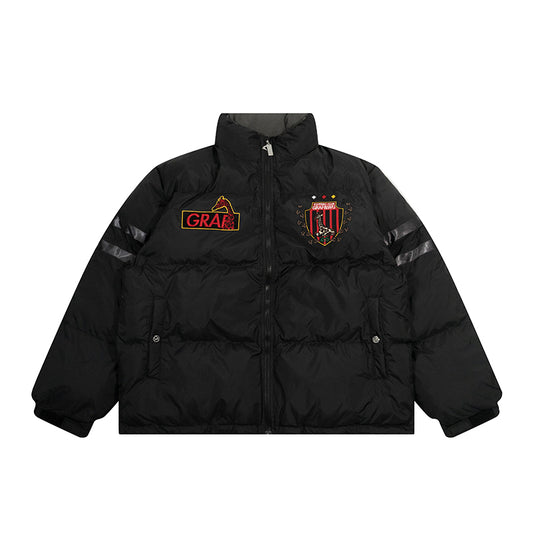 GRAF&WU Blokecore Floral Embroidery Thick Cotton-padded Coat