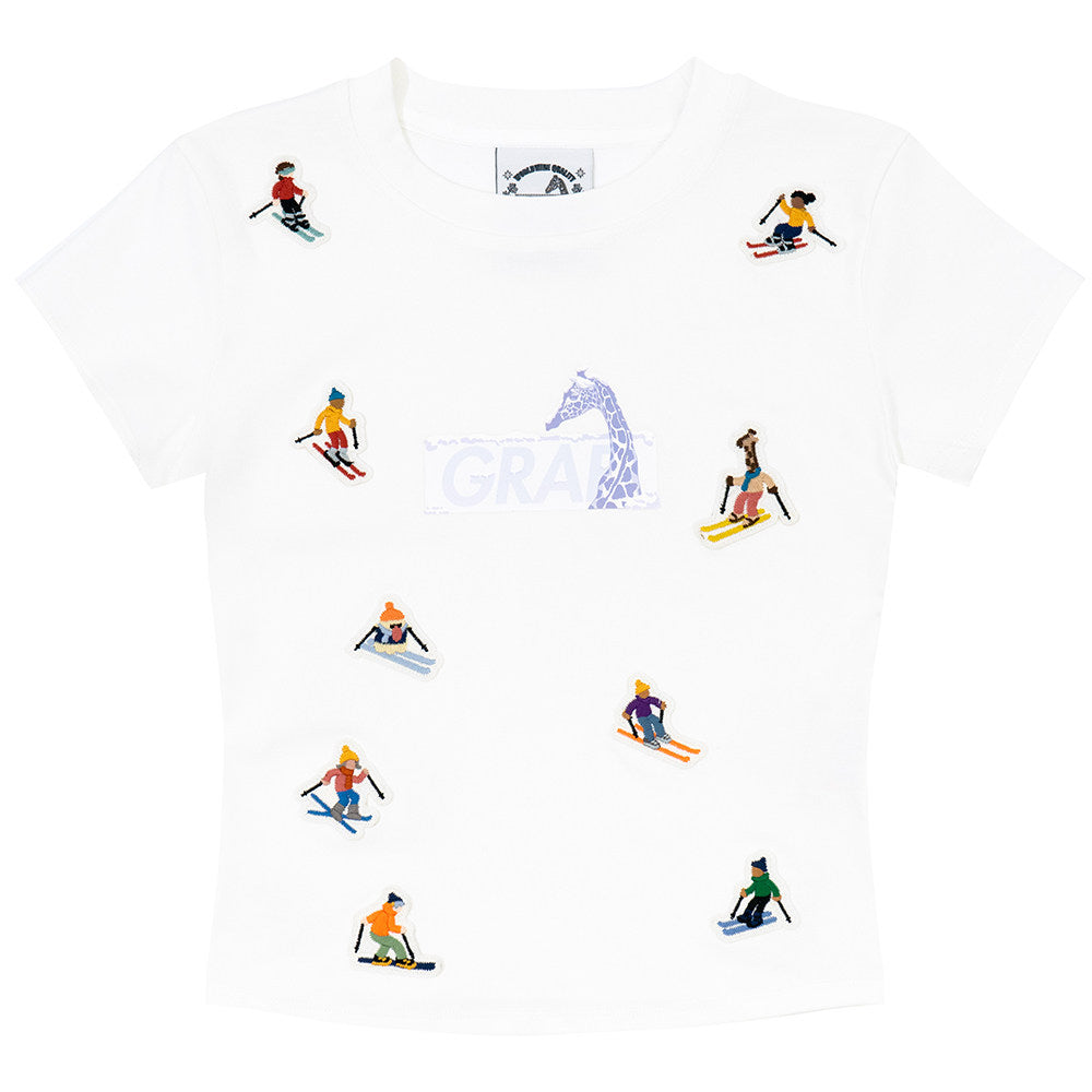 GRAF&WU Y2K Sports Giraffe Mini Embroidered Hot Girls T-Shirt