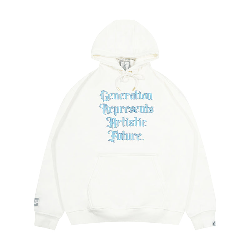GRAF&WU Brand Letter Fleece Loose Streetwear Hoodie