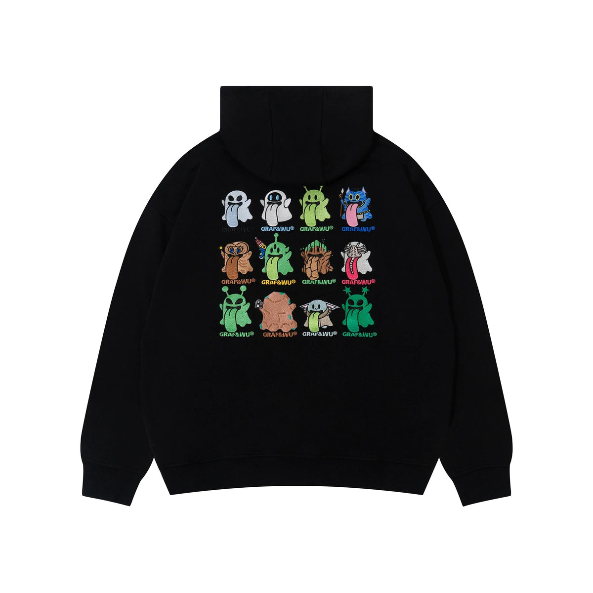 GRAF&WU Alien Ghost UFO Cow Graphic Hoodie