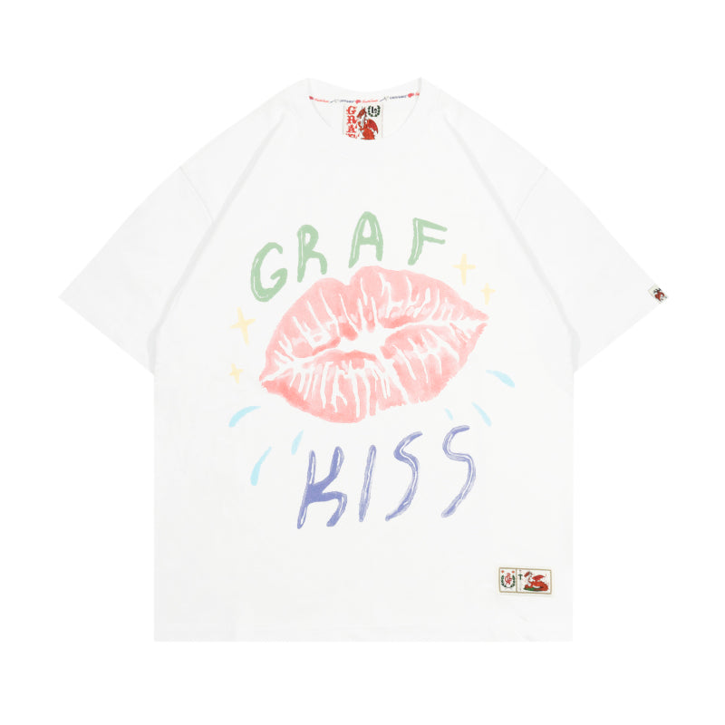 GRAFWU Love Kiss Print T-Shirts