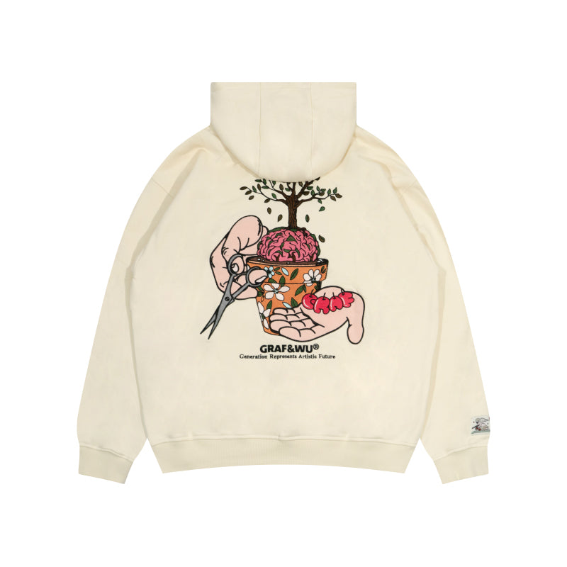 GRAF&WU Brain Potted Plant Hoodie Harvests Creative Fruits Sweatshirt