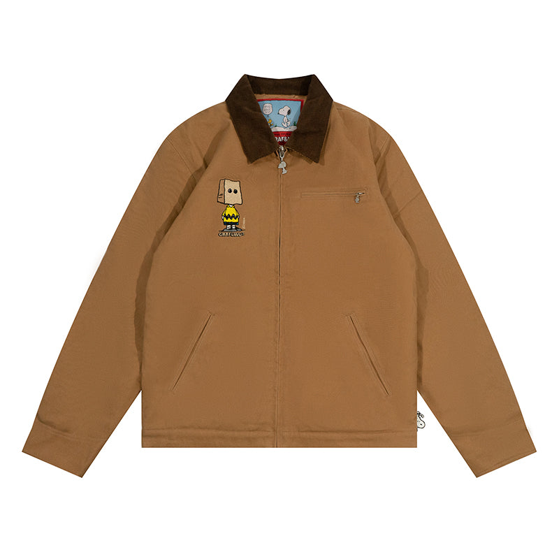 GRAF X PEANUTS Paper Bag Over Head Social Anxiety Barn Jacket