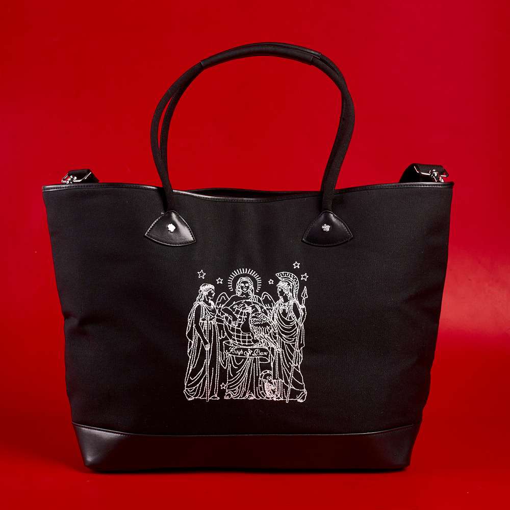 GRAF&WU Lucky Wealth Power 3 Goddesses 'World Is Yours' Oversized Canvas Bag