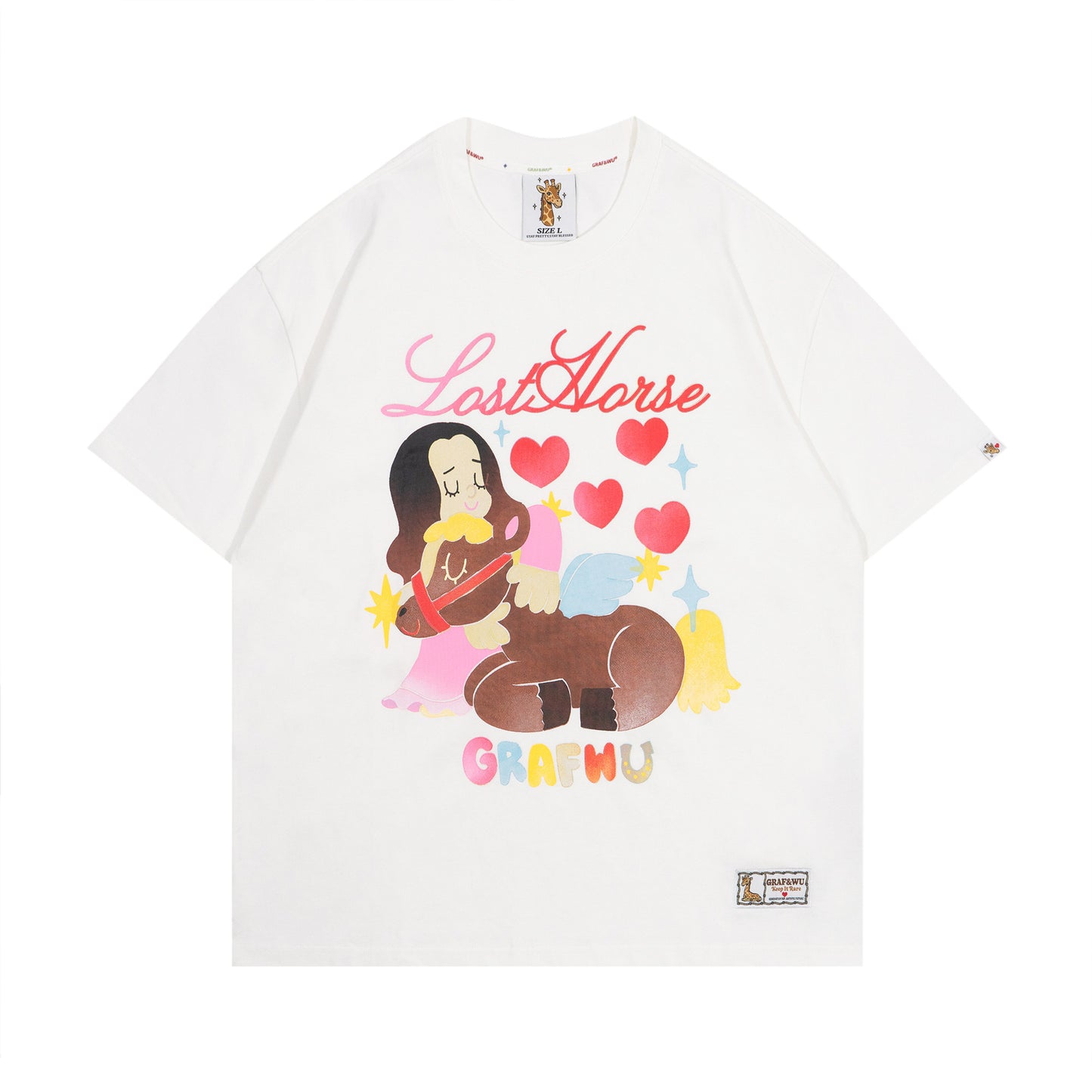 GRAF&WU Giraffe Fable Blessing in Disguise Thin Cool Feeling Fabric T-Shirt