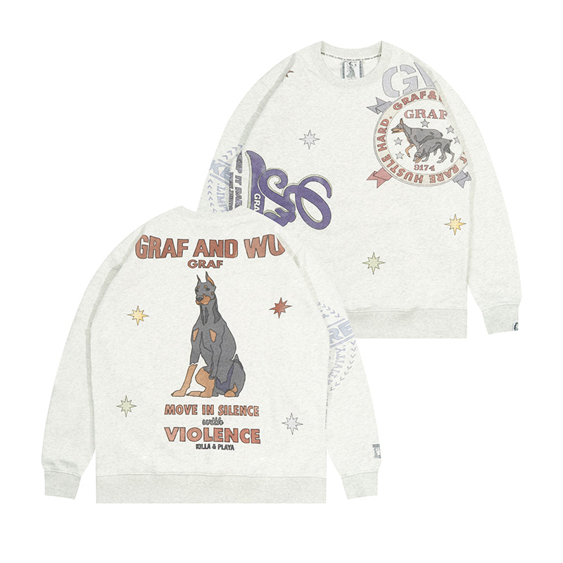 GRAF&WU Doberman Oversize Crew Neck Sweatshirt