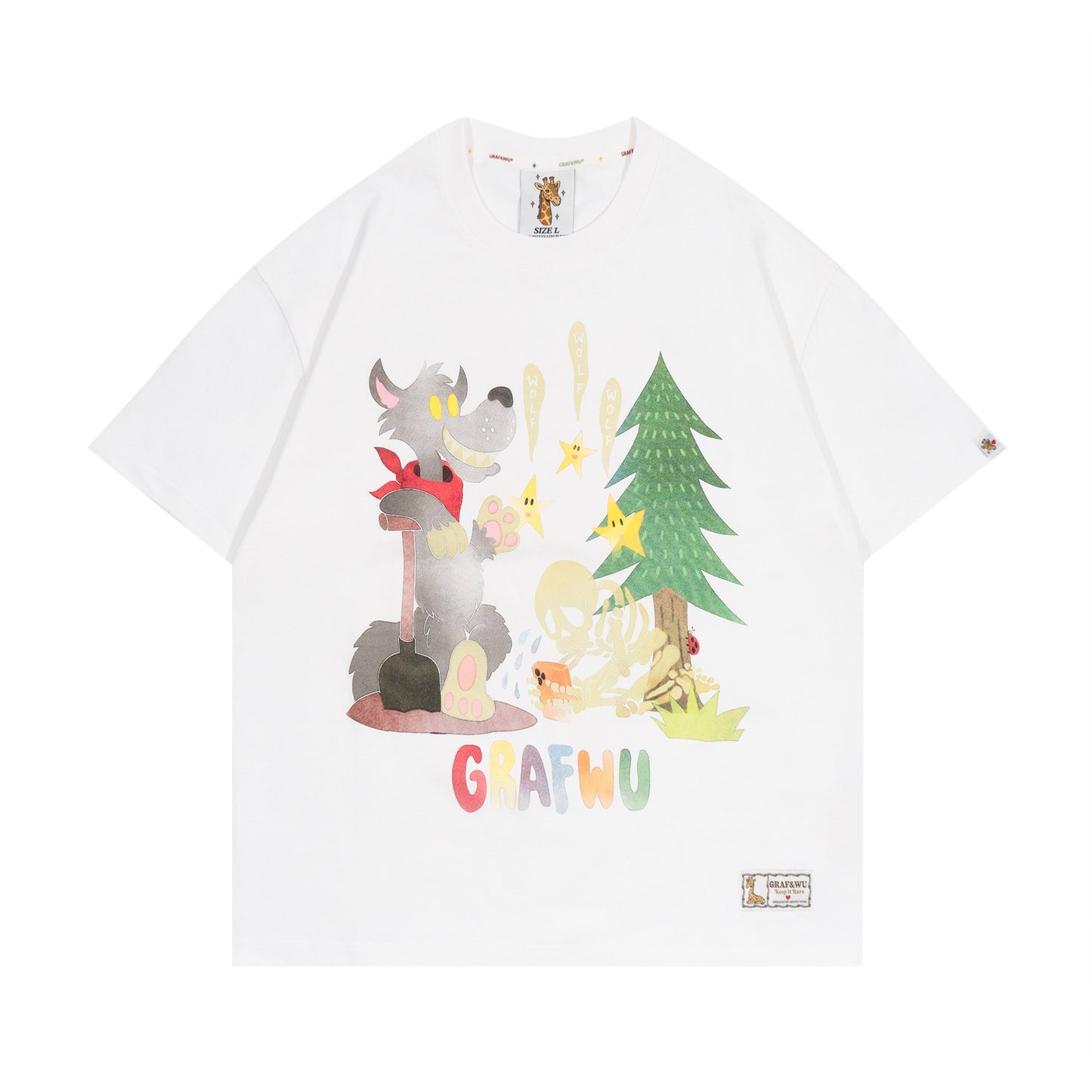 GRAF&WU【Giraffe Fable】Wolf Coming StreetWear Cool Feeling T-Shirt