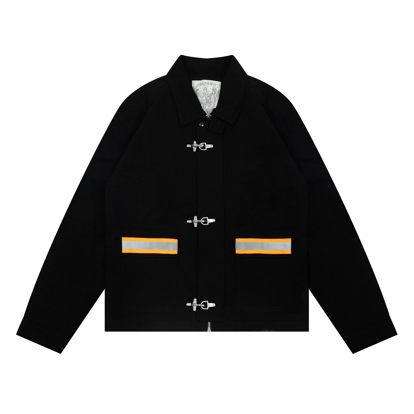 GRAF&WU Firefighter Style Reflective Lobster Buckle Work Jacket