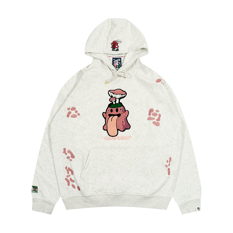 GRAF&WU Magic Mushroom Embroidery BooGhost2.0 Thin Hoodie