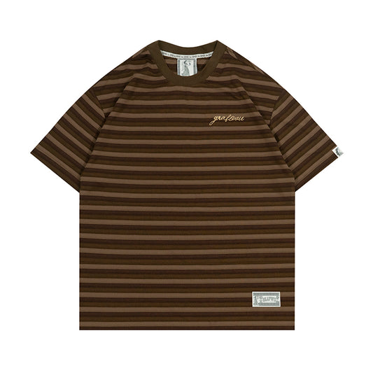 GRAF&WU Embroidered 3D Textured Stripes T-shirts