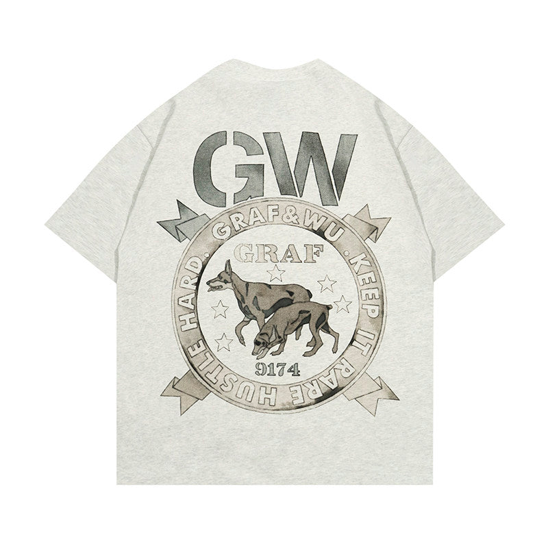 GRAF&WU Floral Giraffe Goddess Print Cozy 100% Cotton T-Shirt