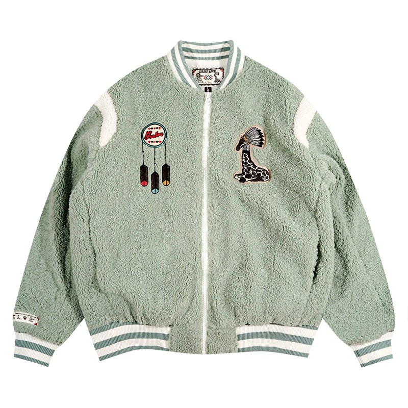 GRAF&WU Vintage Archery Angel Deer Totem Fleece Jacket
