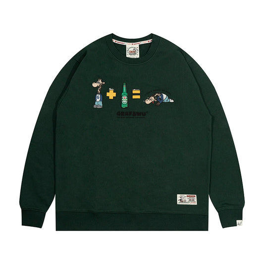 GRAF&WU Drunk Giraffe Funny Fleece Hoodie