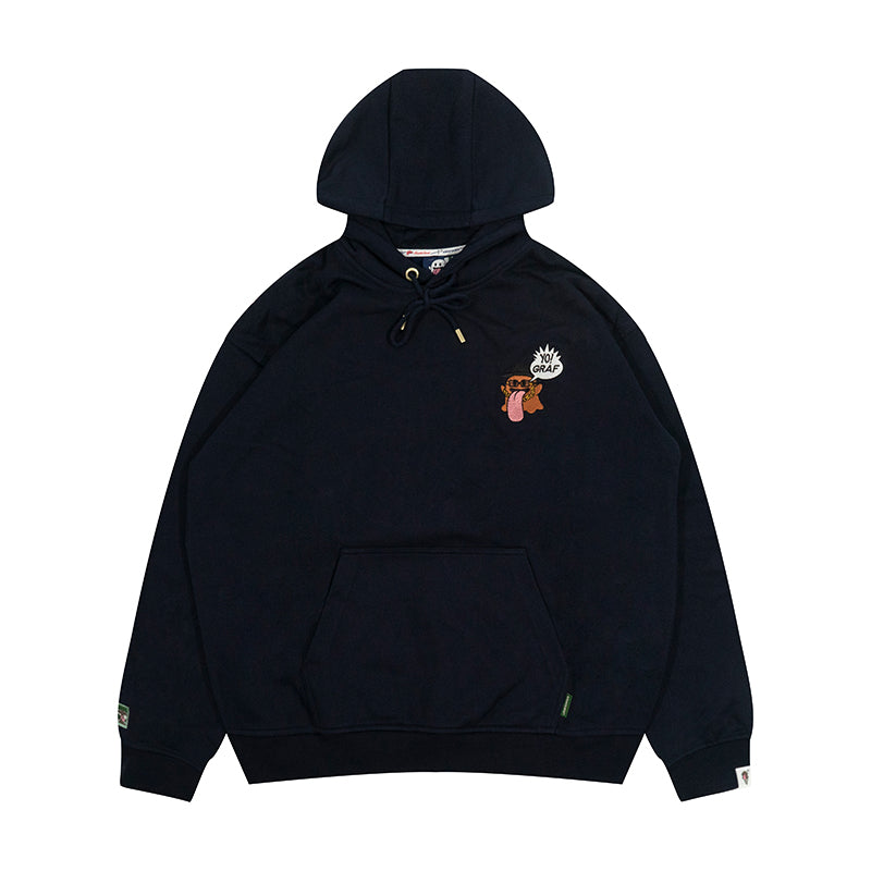 GRAF&WU Old School 12 Rap Ghost Embroidered Hoodie