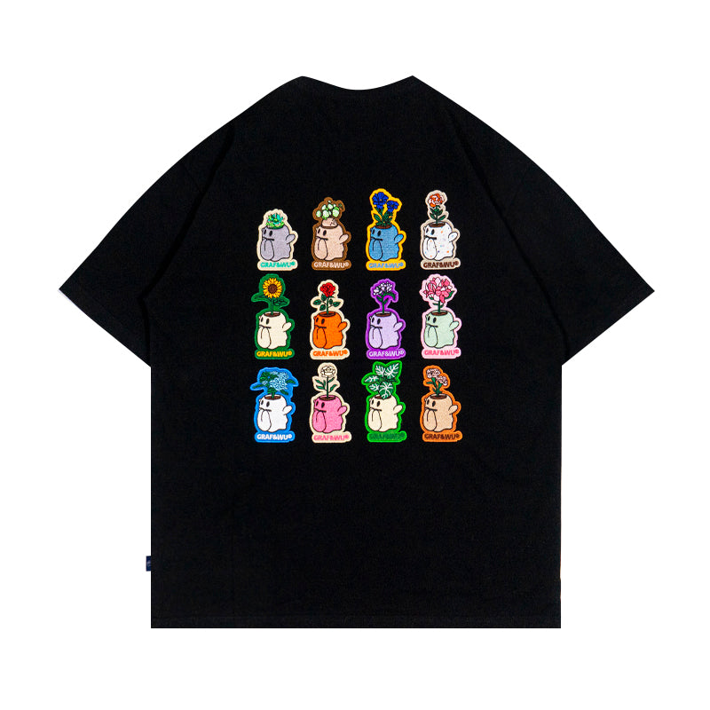 GRAFWU Flower Shop 12 Boo Ghost 2.0 Character Floral T-Shirt