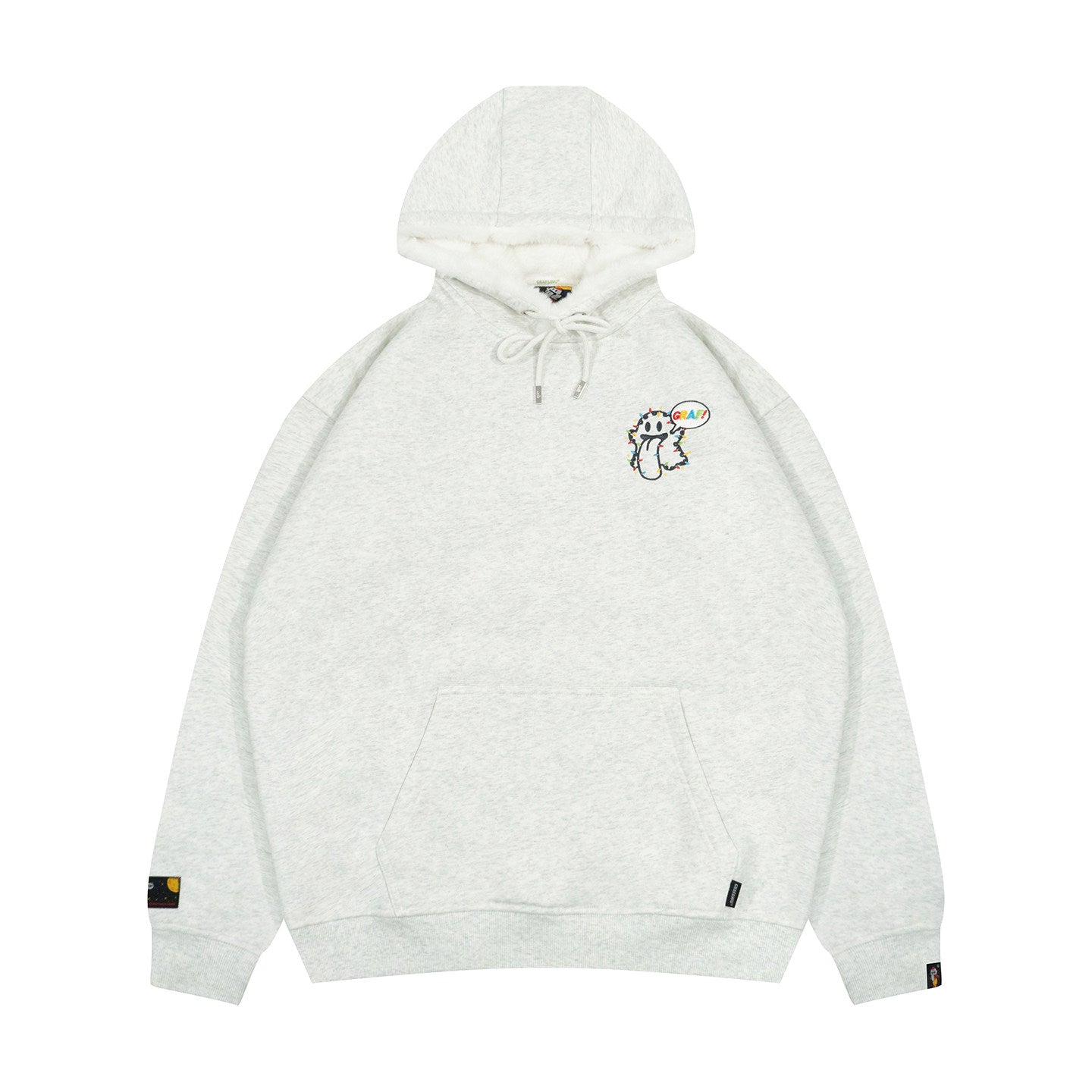 GRAF&WU 12 Christmas Cute Ghost Retro Loose Fleece Hoodies Fur Hat