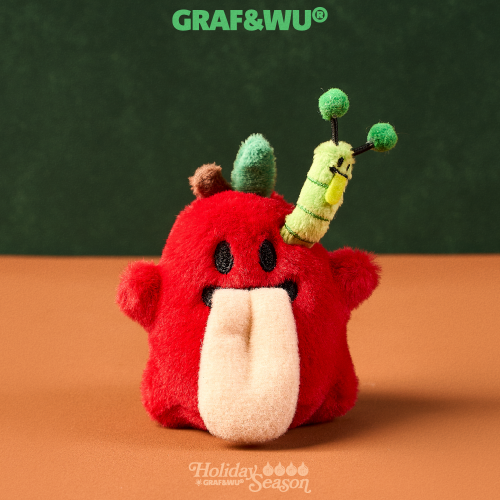 GRAF&WU Apple Cute Ghost Worm Edition Trendy Plush Toy Bag Charm