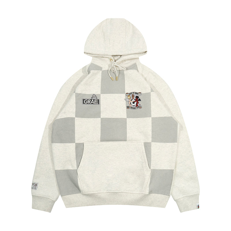 GRAF&WU Blokecore Football Team Floral Angel Devil Fleece Hoodie